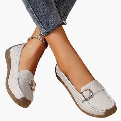 Mocassins femme slip-on avec boucle, confortables, pour tous les jours et loisirs