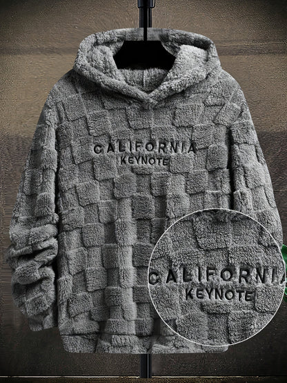 Kuscheliger Hoodie mit Karomuster und Stickerei, mit Kapuze