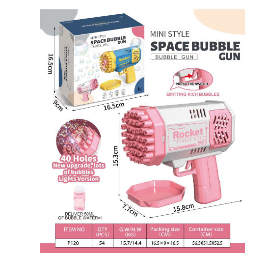Kinder Bubble Gun Bazooka – Elektrische Seifenblasenmaschine