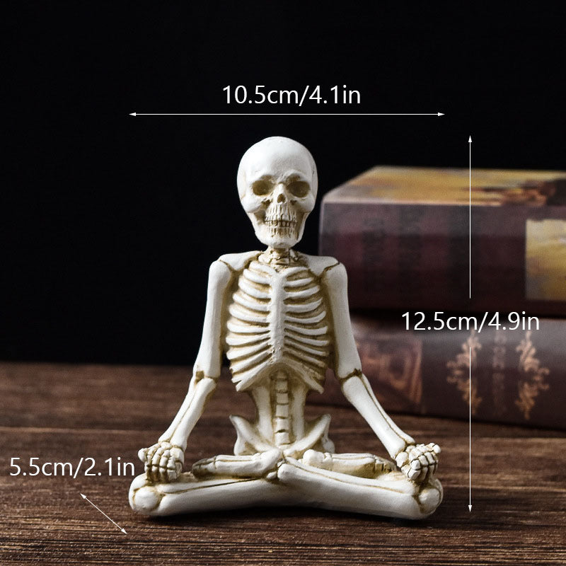 Halloween dekoration skelet yoga-figurer – Sjov uhyggelig dekoration til fester og hjem