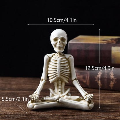 Halloween dekoration skelet yoga-figurer – Sjov uhyggelig dekoration til fester og hjem