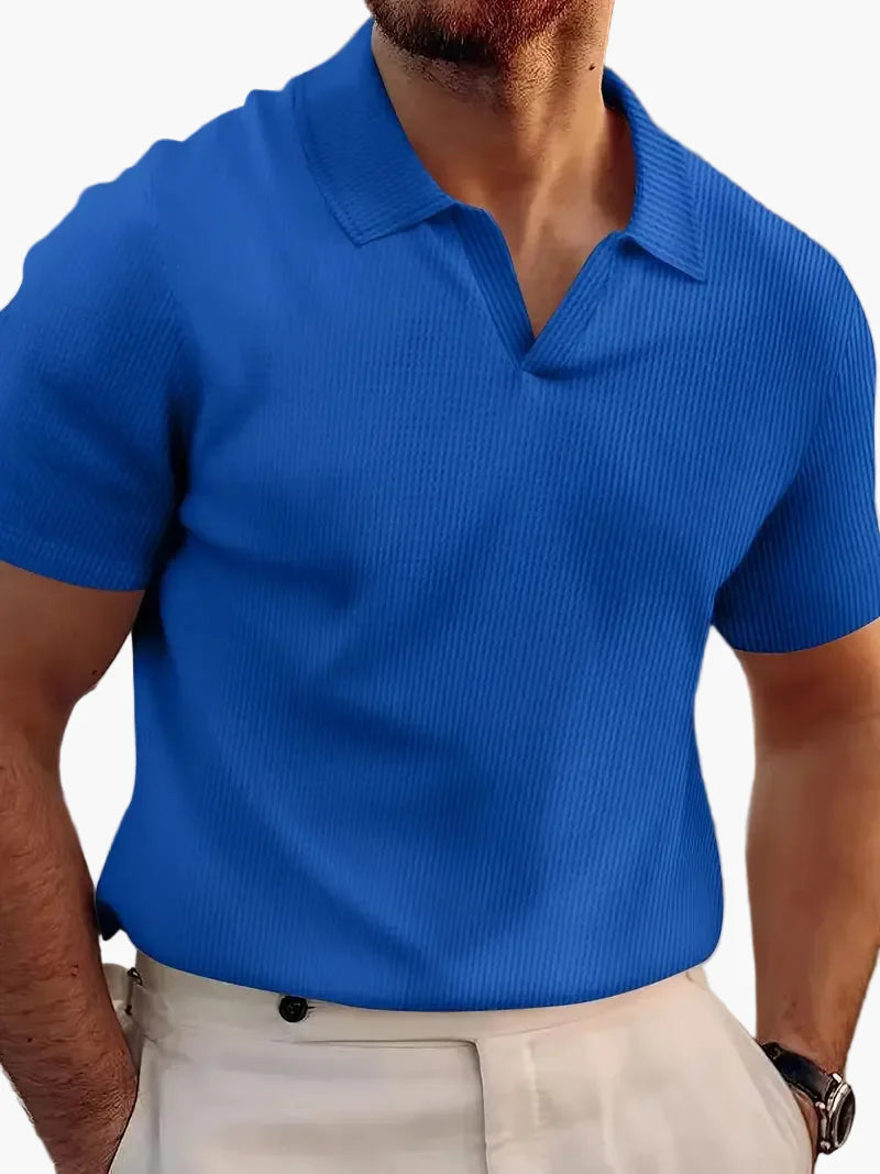 Herren Kurzarm Polohemd – Modernes Freizeitshirt mit V-Ausschnitt für stilvolle Outfits