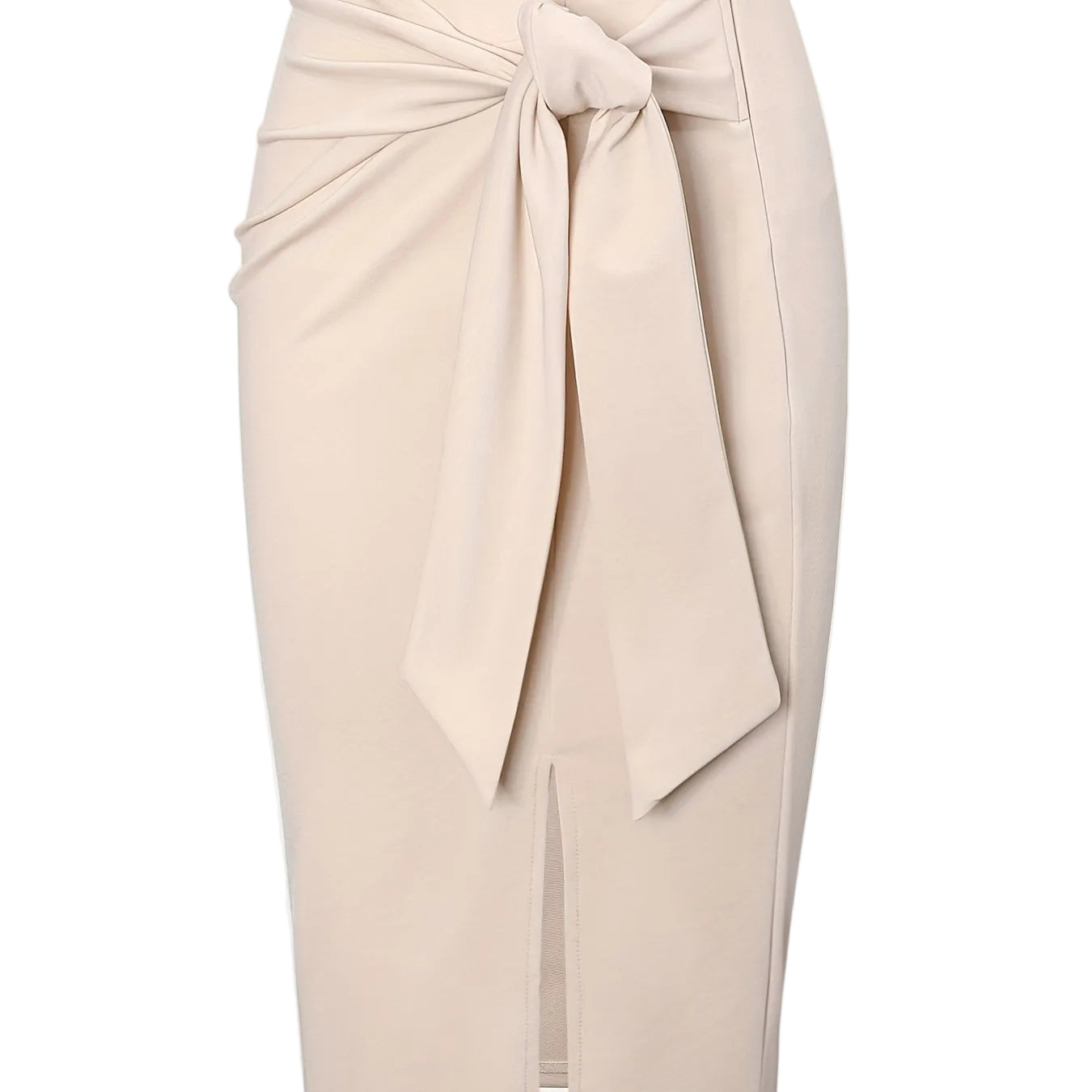 Gonna midi elegante da donna con dettaglio nodo e spacco – Perfetta per ufficio ed eventi
