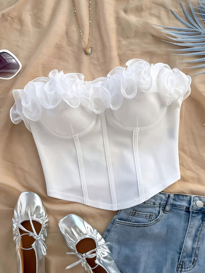 Dame Bustier Top Elegant Flæser Feststil – Figurformende og Moderne til Forår & Sommer