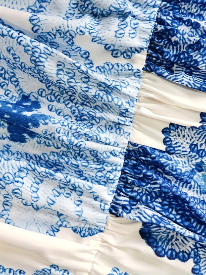 Damen Boho Maxikleid mit Halterneck und Blumenprint – Perfekt für Urlaub und Sommerfeste
