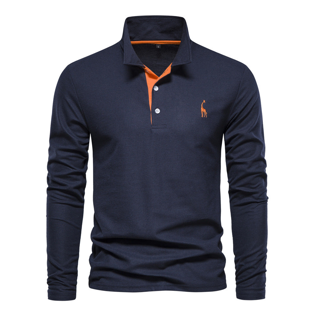Herre langærmet poloshirt klassisk moderne business og fritid