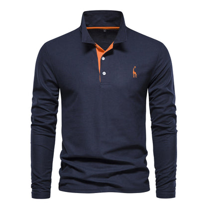 Herre langærmet poloshirt klassisk moderne business og fritid