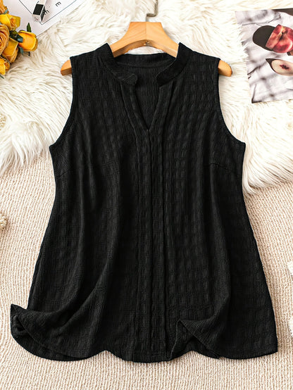 Damen Ärmellose Tunika Bluse mit V-Ausschnitt – Eleganter Freizeit-Look für Alltag und Büro