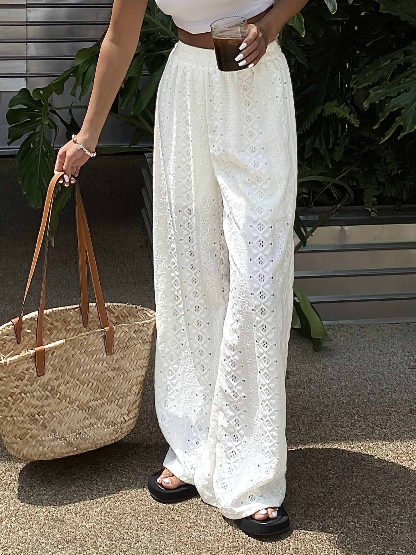 Damskie spodnie z koronką w stylu boho na lato, wakacje i plażę