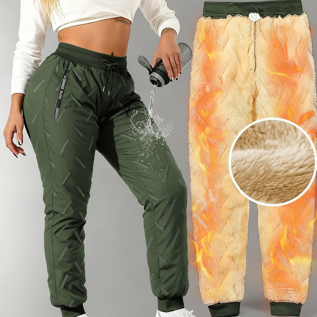 Pantaloni da jogging invernali da donna, imbottiti e idrorepellenti, per sport e tempo libero