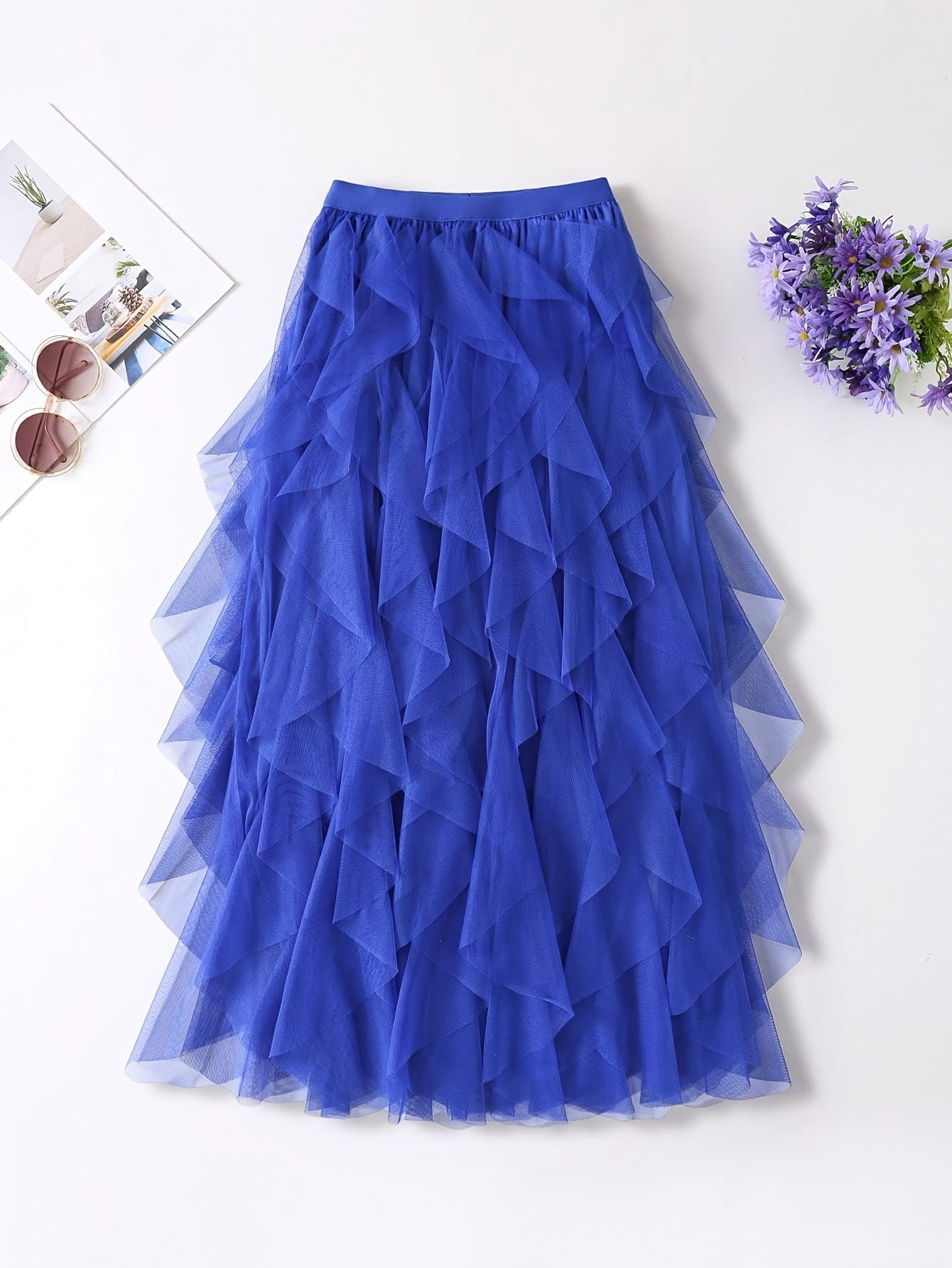 Damen Eleganter Maxirock mit Rüschen und Lagenlook – Perfekt für festliche Anlässe
