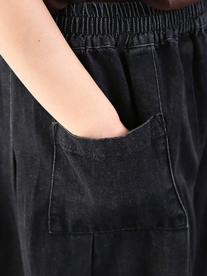 Jeans baggy da donna pantaloni harem – Pantaloni larghi da tempo libero con vita elastica, stile streetwear