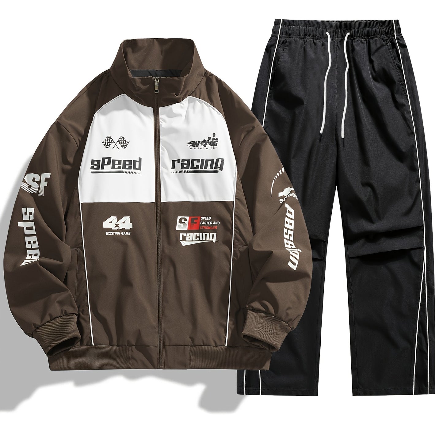 Unisex Trainingsanzug Set mit Racing-Design - Jacke & Hose