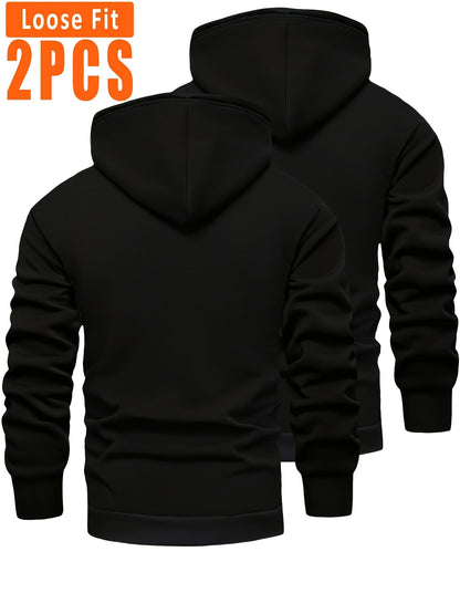 Pack de 2 sudaderas con capucha de corte holgado para hombre y forro interior suave