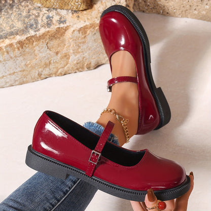 Damen Mary Jane Schuhe Preppy Stil – Modische Alltagsschuhe mit Riemen
