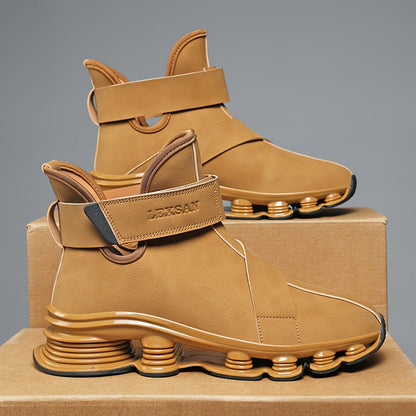 Herren High-Top-Schuh mit Klettverschluss und profilierter Sohle