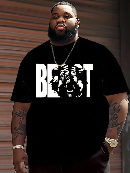 Herren T-Shirt im Urban Style mit „BEAST“-Print – Oversize, Streetwear, Motivdruck