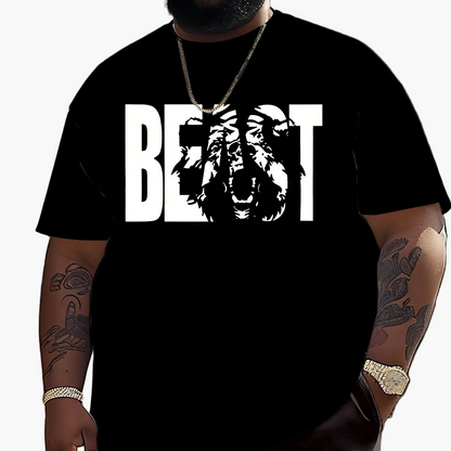 Herren T-Shirt im Urban Style mit „BEAST“-Print – Oversize, Streetwear, Motivdruck