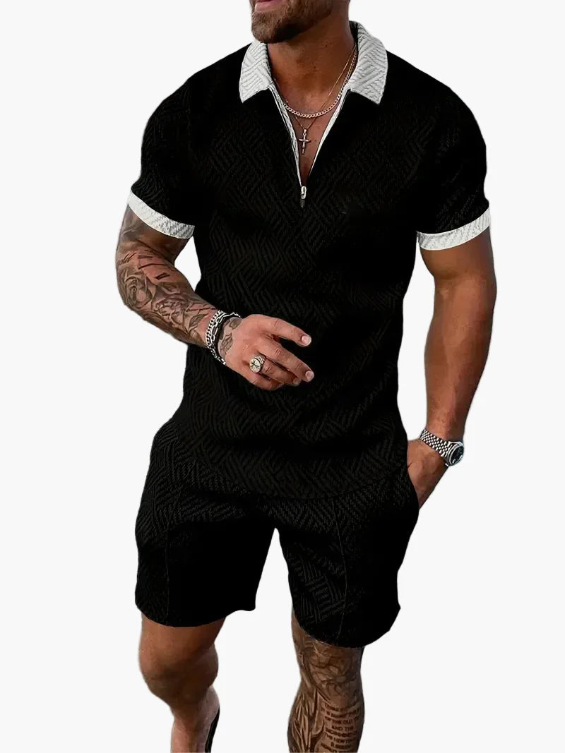 Set polo da uomo casual maglietta a maniche corte & shorts look estivo – Outfit casual per tutti i giorni e vacanze
