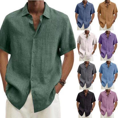 Chemise d'été à manches courtes pour homme – Chemise décontractée de style japonais pour le quotidien, les vacances et les loisirs