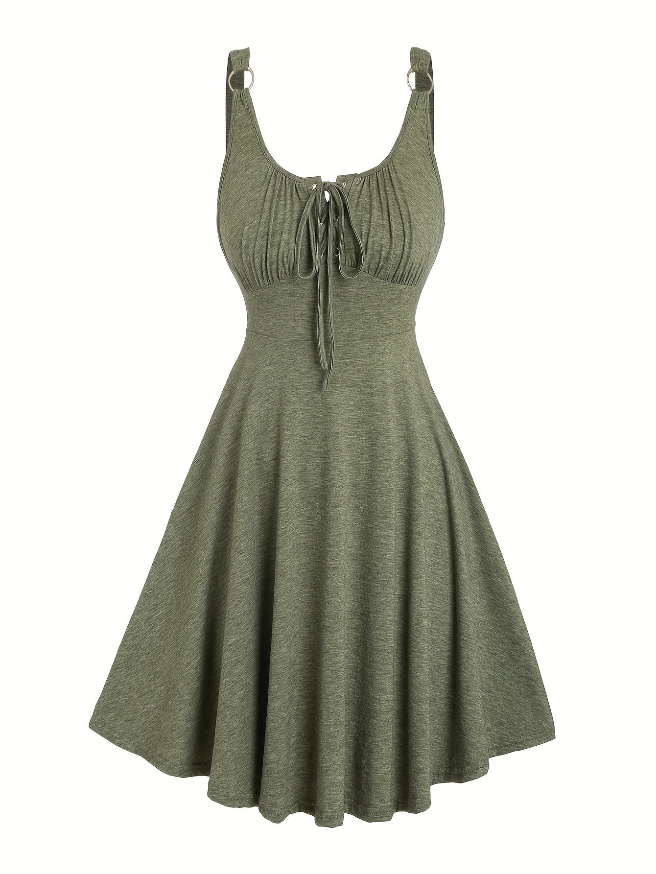 Damen Freizeit Skaterkleid mit Schnürung – Elegantes Sommerkleid für Alltag & Ausgehen