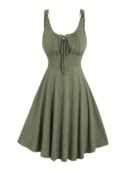 Damen Freizeit Skaterkleid mit Schnürung – Elegantes Sommerkleid für Alltag & Ausgehen