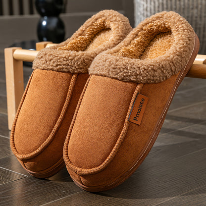 Pantuflas forradas con costura decorativa negras