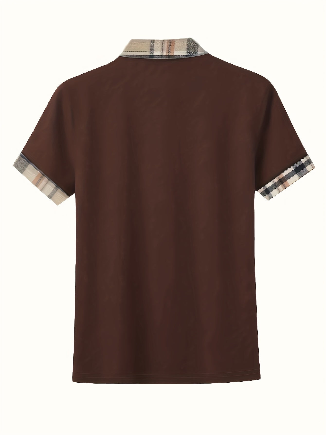 Polo casual da donna con zip e motivo a quadri – Maglia da tempo libero alla moda con collo con cerniera