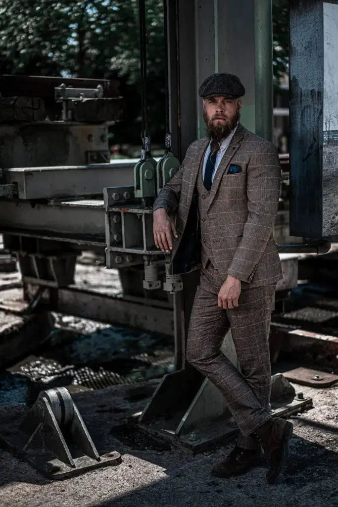 Conjunto de traje triple con doble botonadura para hombre – Estilo británico clásico para bodas, negocios y galas