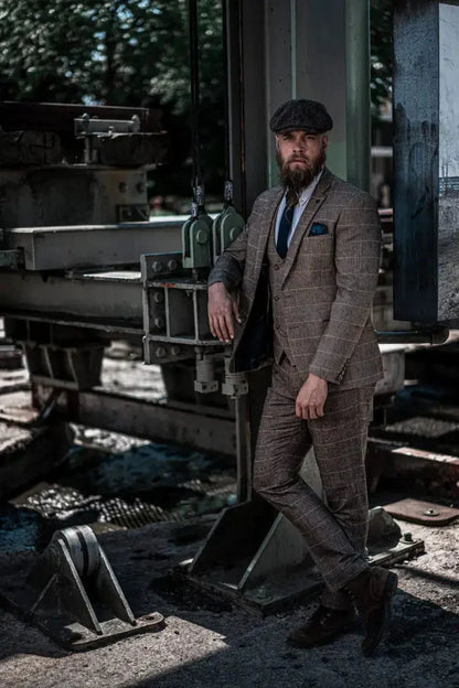 Conjunto de traje triple con doble botonadura para hombre – Estilo británico clásico para bodas, negocios y galas