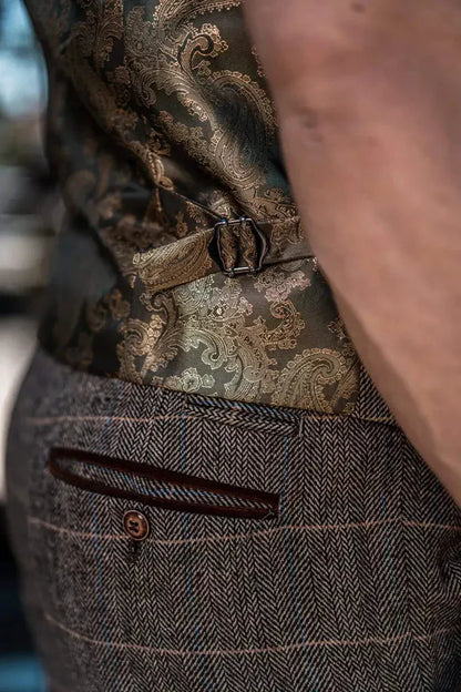 Conjunto de traje triple con doble botonadura para hombre – Estilo británico clásico para bodas, negocios y galas