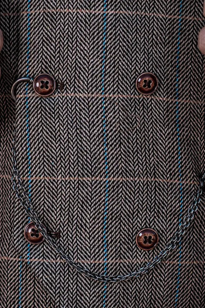 Conjunto de traje triple con doble botonadura para hombre – Estilo británico clásico para bodas, negocios y galas