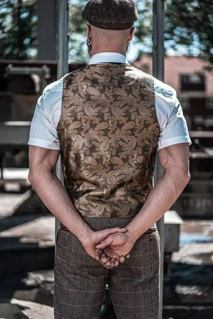Conjunto de traje triple con doble botonadura para hombre – Estilo británico clásico para bodas, negocios y galas