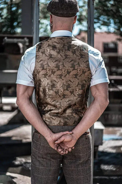 Conjunto de traje triple con doble botonadura para hombre – Estilo británico clásico para bodas, negocios y galas