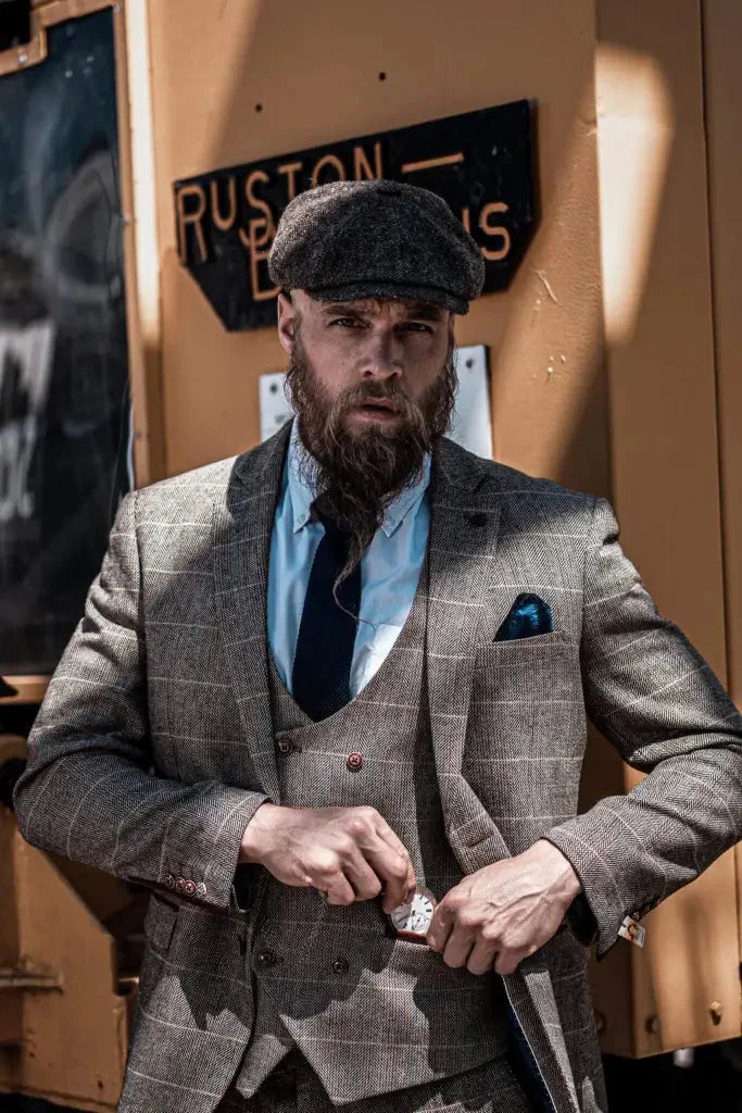 Conjunto de traje triple con doble botonadura para hombre – Estilo británico clásico para bodas, negocios y galas