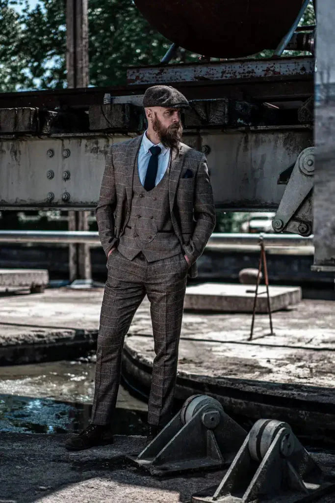 Conjunto de traje triple con doble botonadura para hombre – Estilo británico clásico para bodas, negocios y galas
