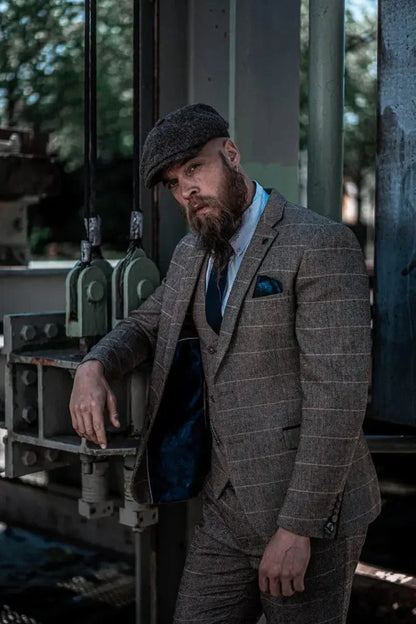 Conjunto de traje triple con doble botonadura para hombre – Estilo británico clásico para bodas, negocios y galas