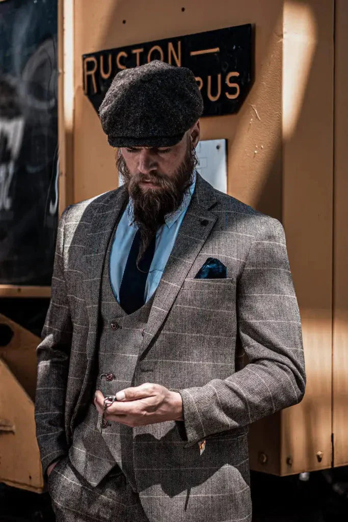 Conjunto de traje triple con doble botonadura para hombre – Estilo británico clásico para bodas, negocios y galas