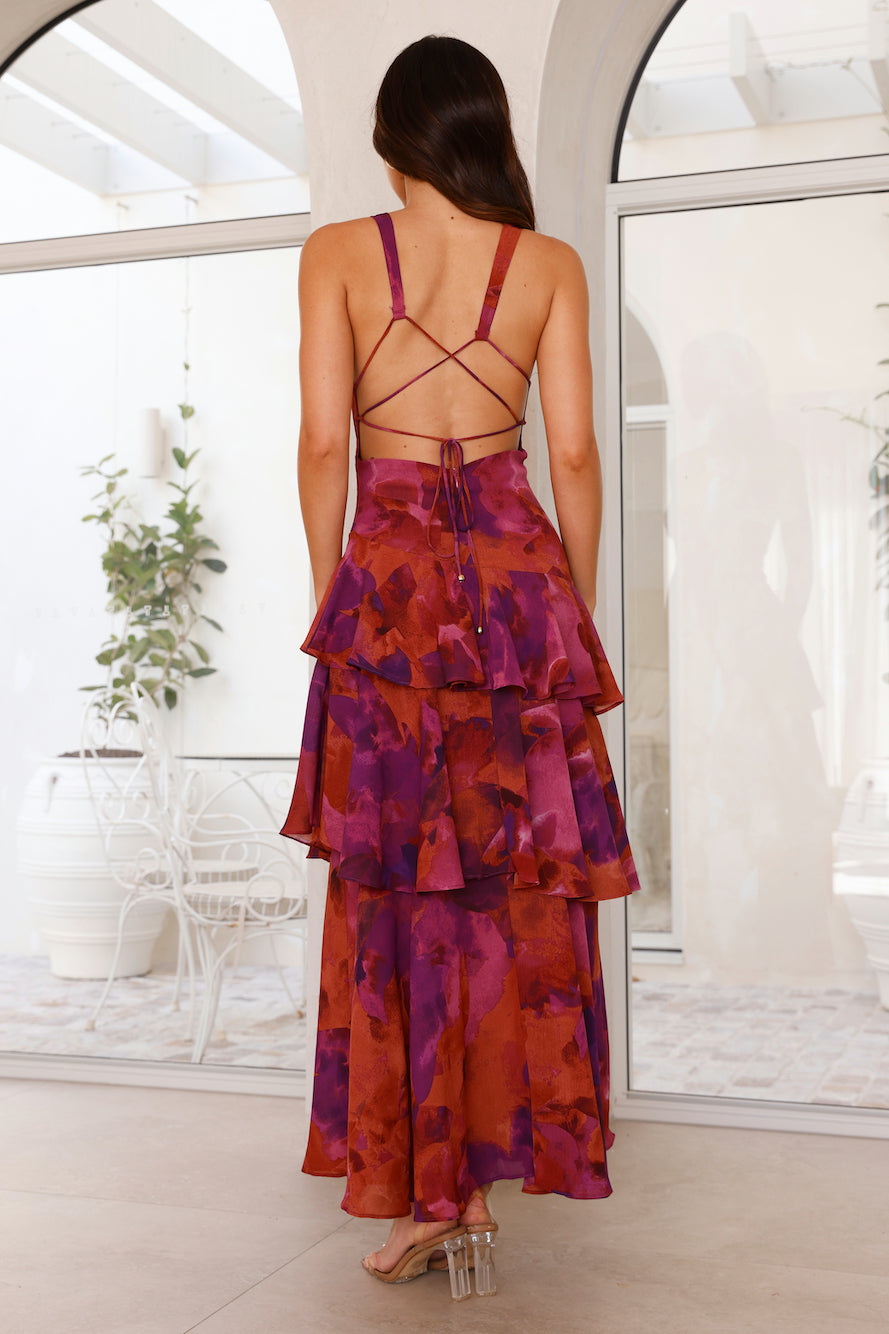 Dames feestelijke maxijurk met volant en diepe V-hals – Elegante avondjurk voor zomer & evenementen