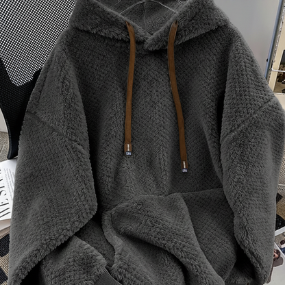 Unisex Teddy-Fleece Kapuzenpullover – Kuscheliger Hoodie mit Kängurutasche und Kordelzug