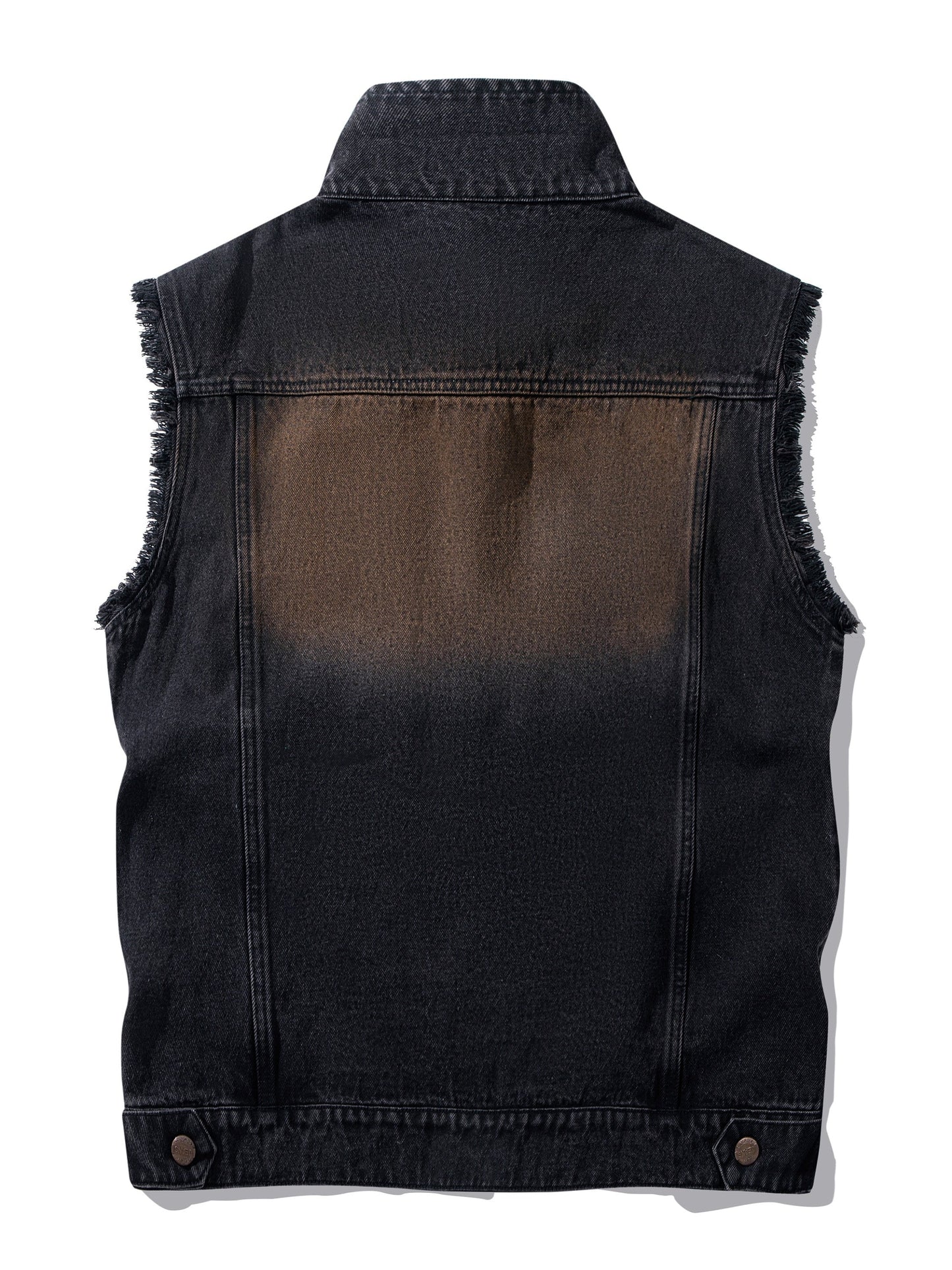 Jeansweste Herren Schwarz Used-Look Ärmellos