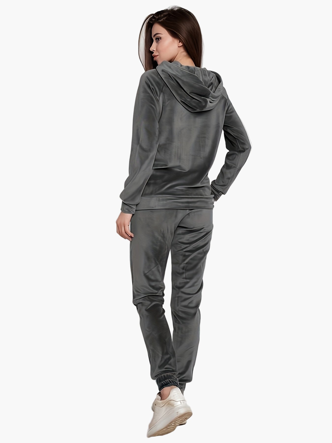 Completo tuta casual da donna – Felpa con cappuccio e pantaloni da jogging alla moda per tutti i giorni e viaggi