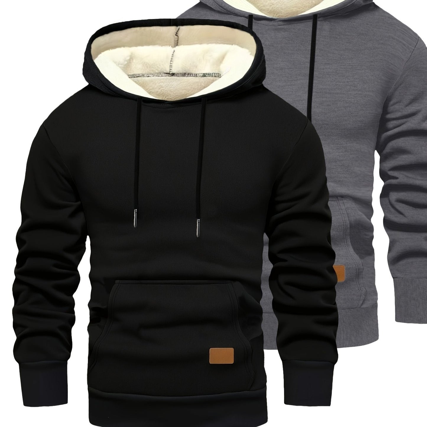 Pack de 2 sudaderas con capucha de corte holgado para hombre y forro interior suave