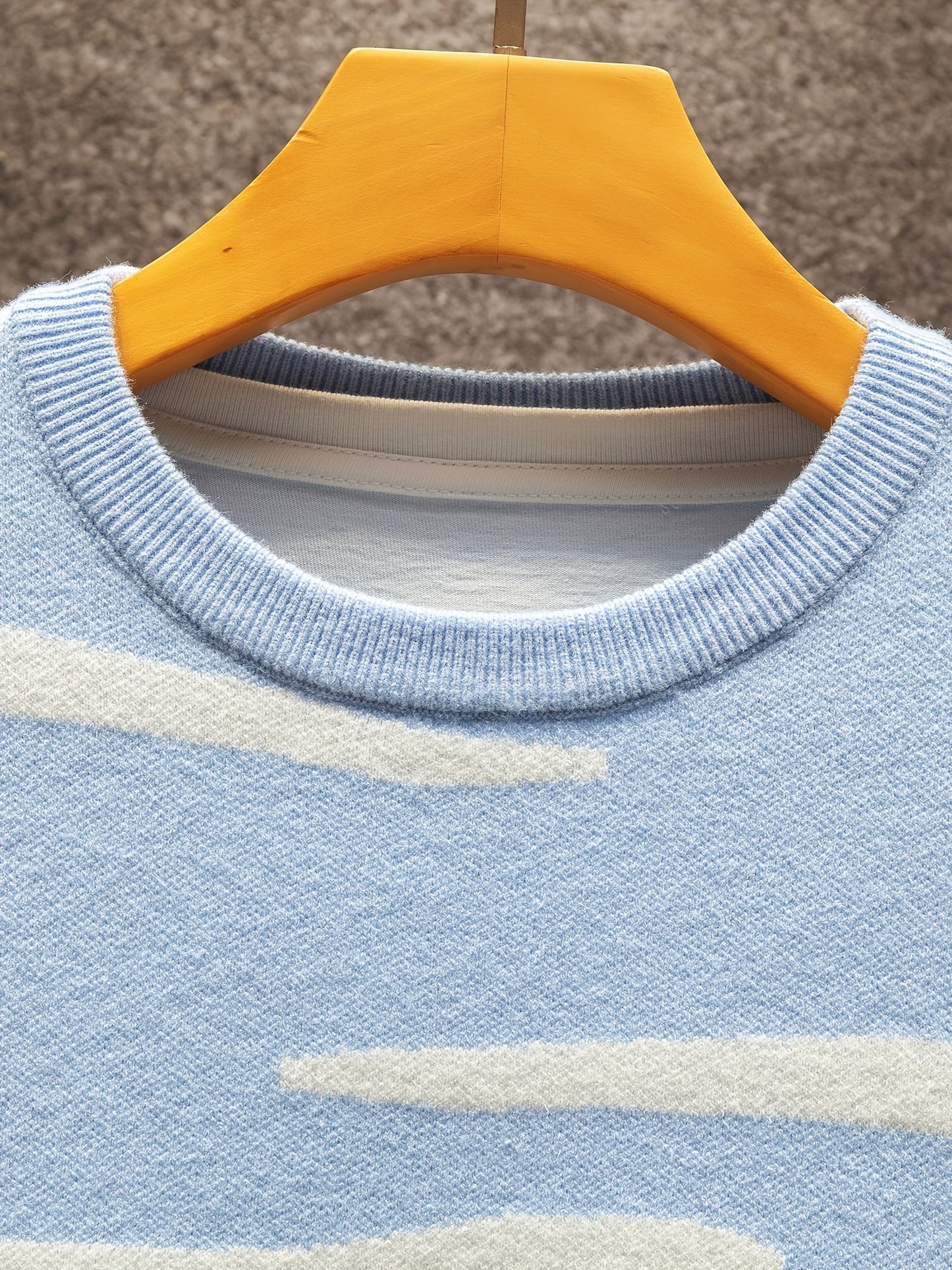 Męski sweter z motywem krajobrazu i krów, casualowy sweter z dzianiny na jesień i zimę