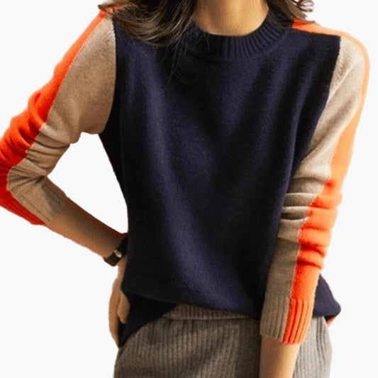 Dam pullover modern colorblock urban stil fritid & kontor