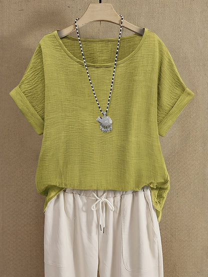 Dames zomerse blouse met korte mouwen – losse casual stijl voor dagelijks gebruik en vrije tijd