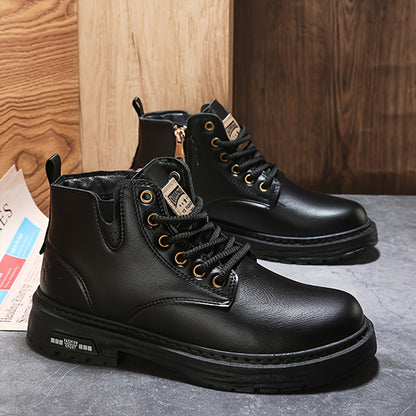 Herren Winterstiefel Schnürstiefel Gefütterte Boots Braun Schwarz