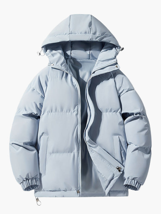 Chaqueta acolchada de invierno para hombre con capucha – Cómodo puffer casual para otoño e invierno al aire libre