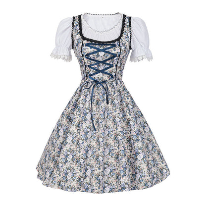 Damska sukienka Dirndl w tradycyjnym stylu ludowym na Oktoberfest i występy sceniczne