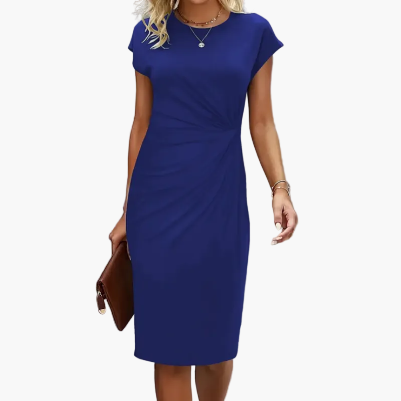 Robe fourreau élégante pour femme, business et loisirs, longueur genou, manches courtes
